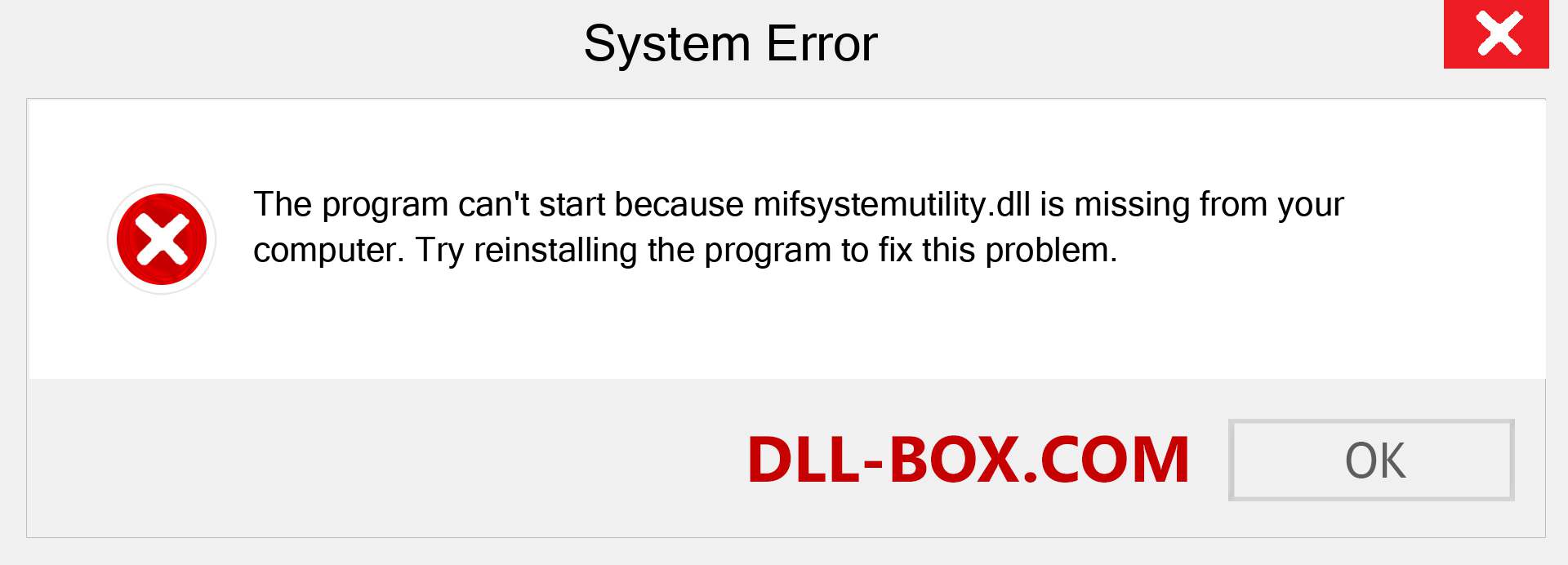  mifsystemutility.dll file is missing?. Download for Windows 7, 8, 10 - Fix  mifsystemutility dll Missing Error on Windows, photos, images